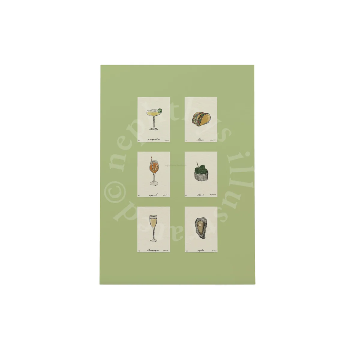 Affiche A3 Sips & Snacks - Green