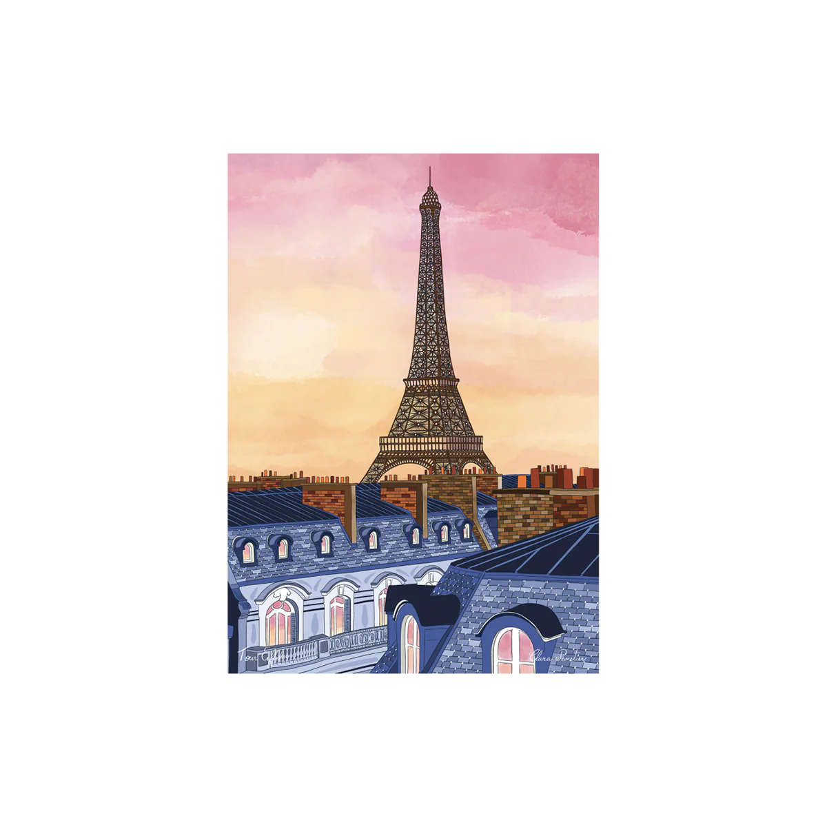 Affiche Clara Panetier N°24 - Tour Eiffel - 30 x 40 cm