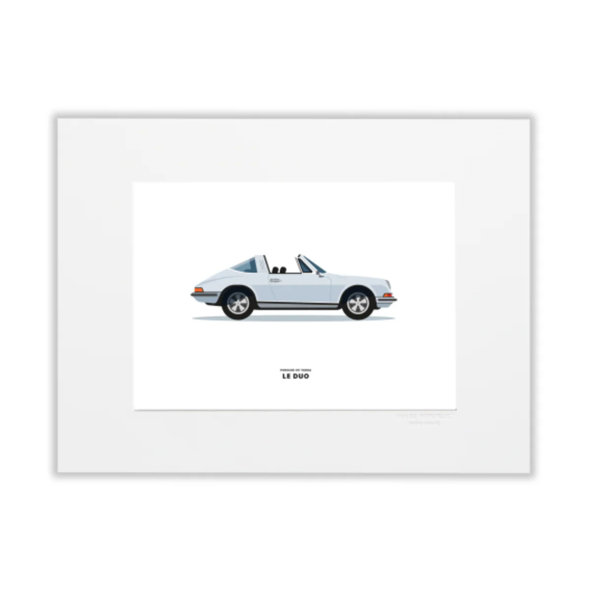 Affiche Le duo Porsche 911 Targa Blanche - 30 x 40 cm