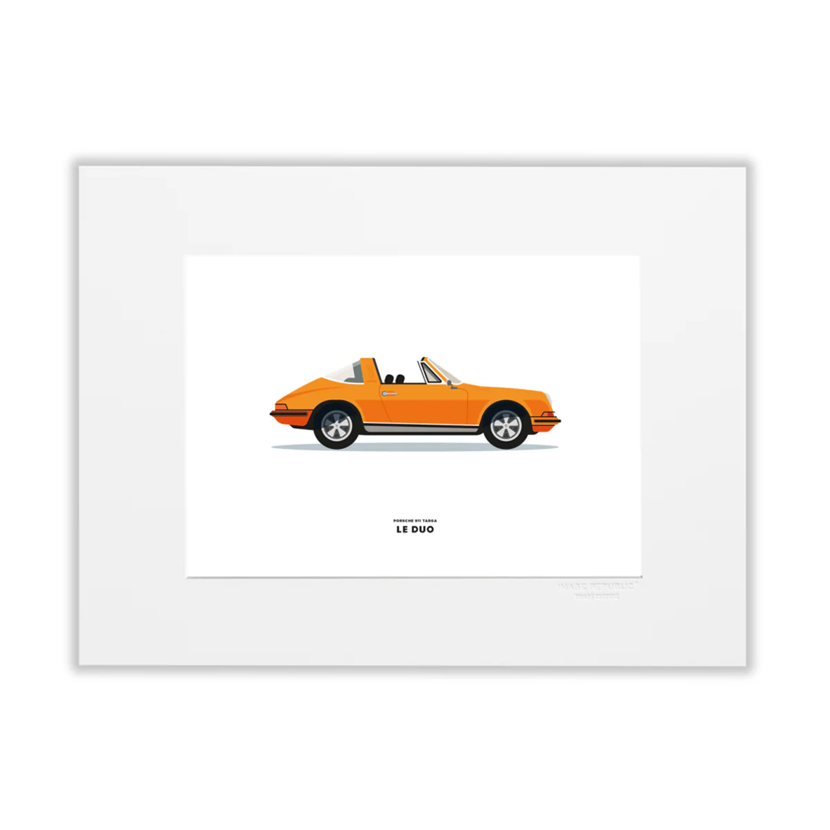 Affiche Le duo Porsche 911 Targa Orange - 30 x 40 cm