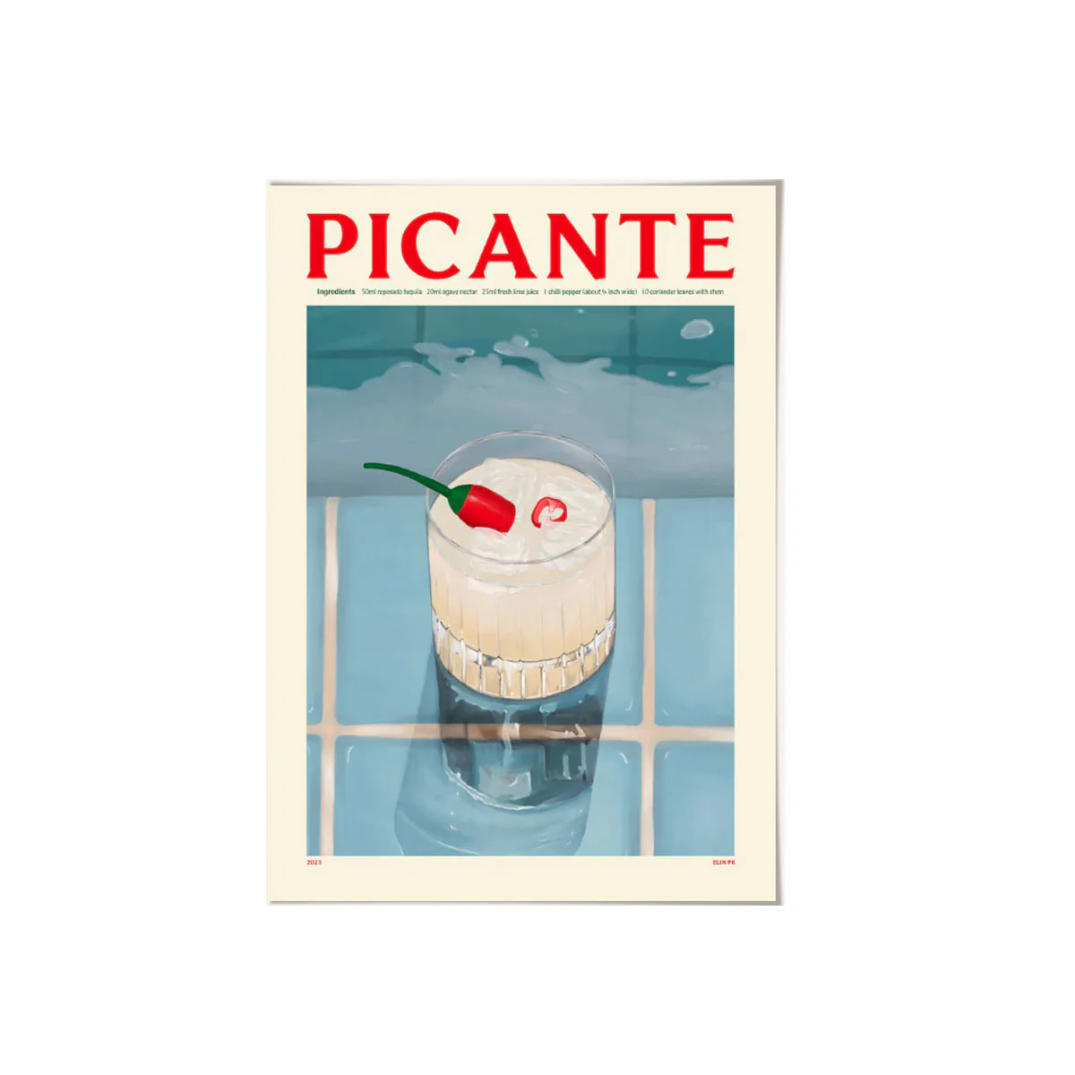 Affiche Cocktail Picante - Elin PK - 30 x 40 cm