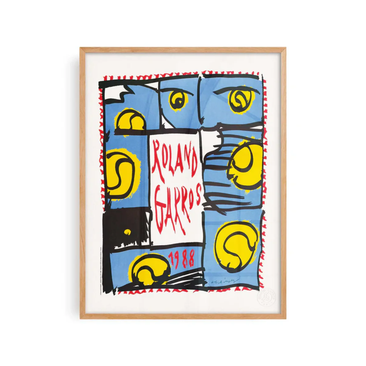 Affiche Roland-Garros 1988 - Pierre Alechinsky - 30 x 40 cm