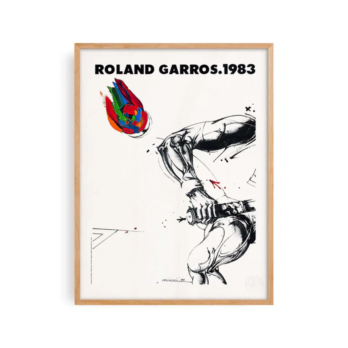Affiche Roland-Garros 1983 - Vladimir Velickovic - 30 x 40 cm