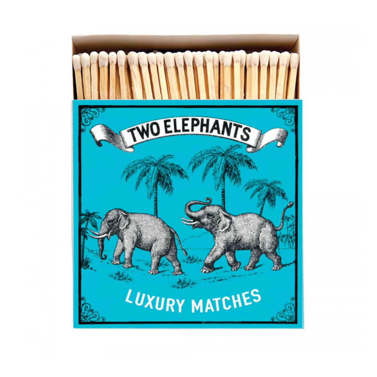 Allumettes Two Elephants on blue