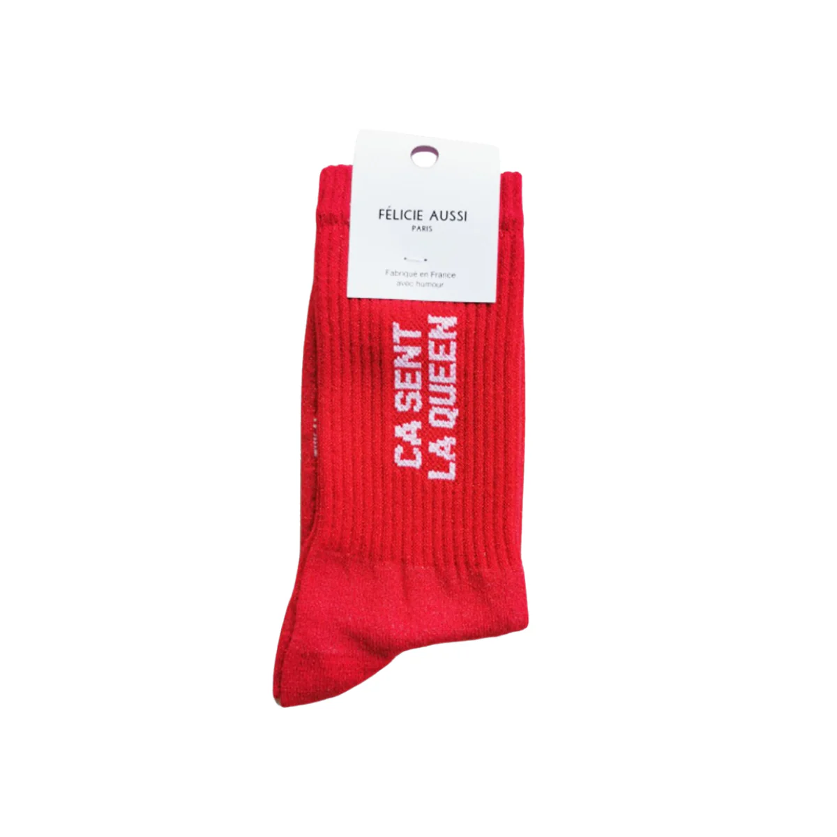 Chaussettes ça sent la queen - 36/40 - Rouge paillettes