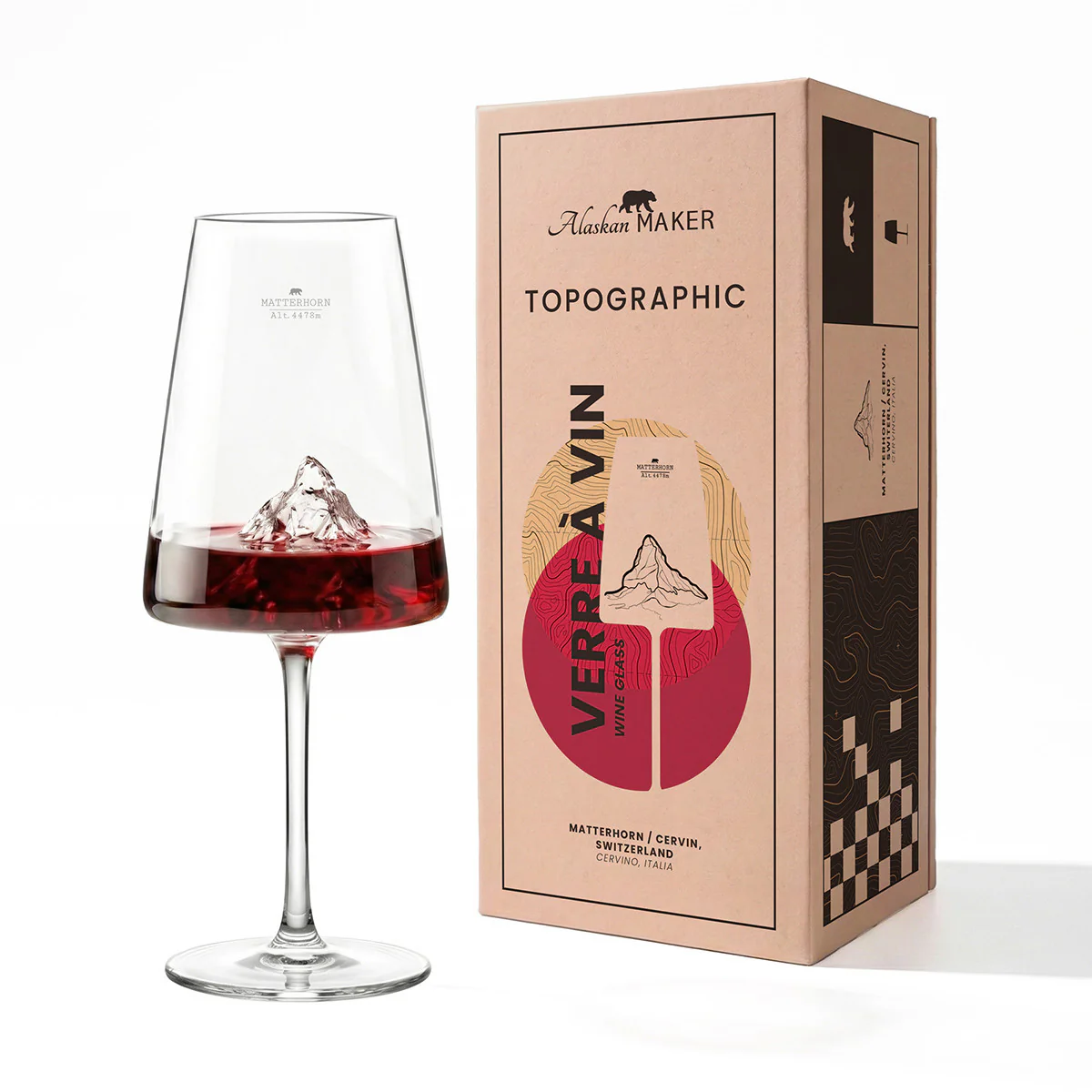 Coffret Verre à vin topographic Matterhorn