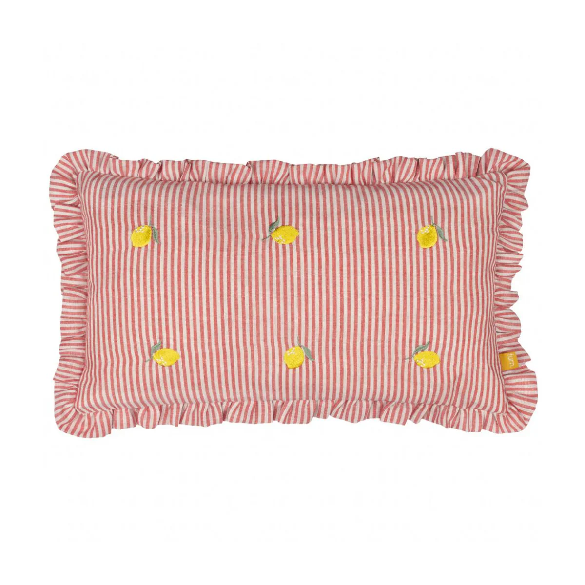 Coussin Les fruités brodé Citrons - 30 x 50 cm