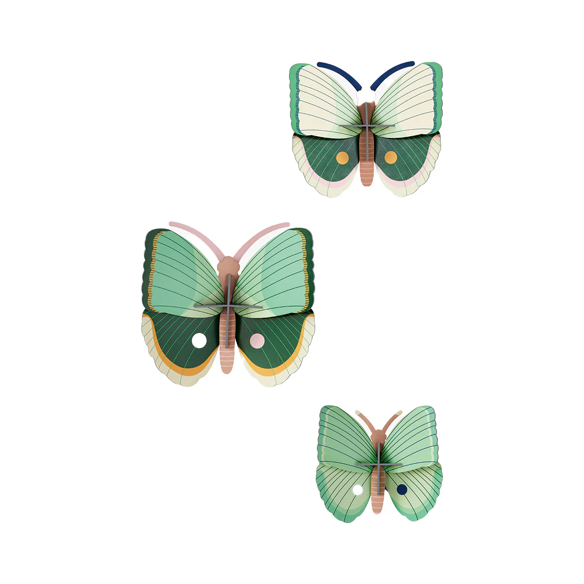 Décoration murale Fern Striped Butterflies - Lot de 3