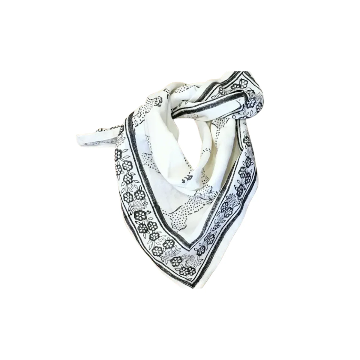 Foulard Adulte Tigre Blanc 100 cm