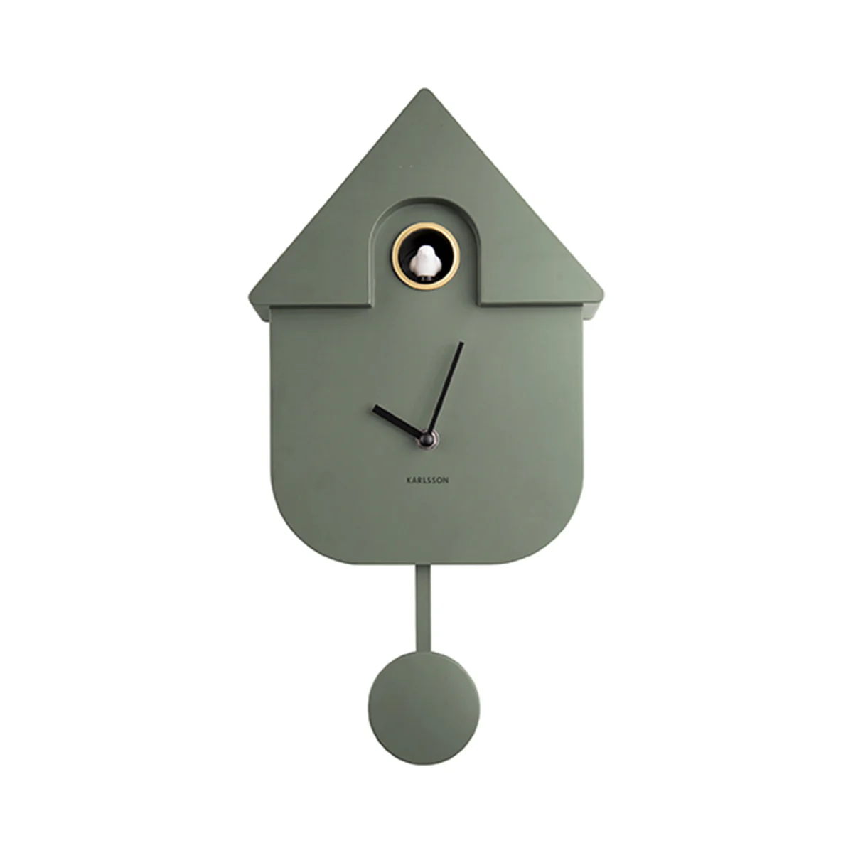 Horloge Modern Cuckoo en métal l 21.5 x H 41 cm - Vert kaki