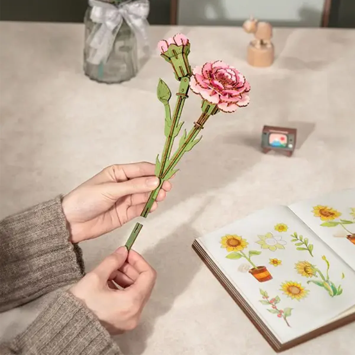 Puzzle 3D - Oeillet Rose - Image 2