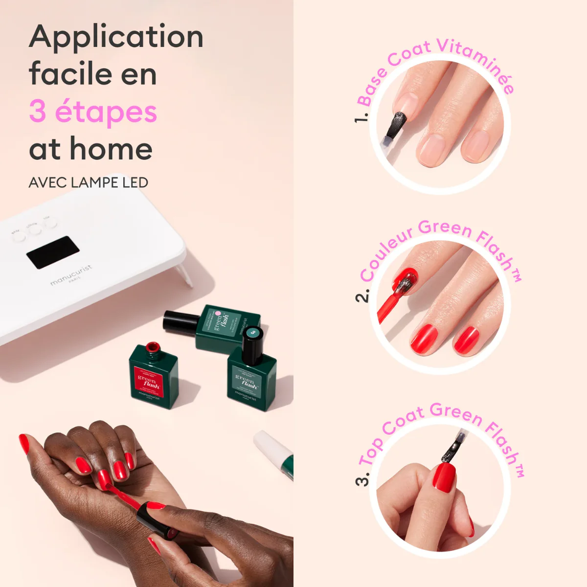 Semi-permanent LED Green Flash™ - Base Coat Vitaminée - 15 ml - Image 5