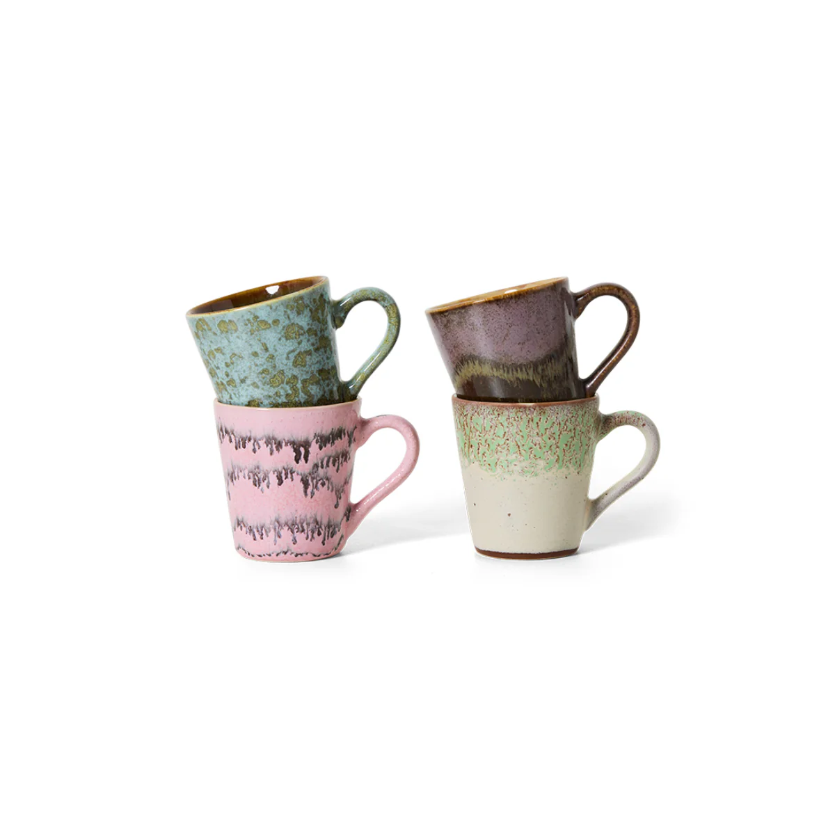 Set de 4 mugs Espresso 70s Brutalism