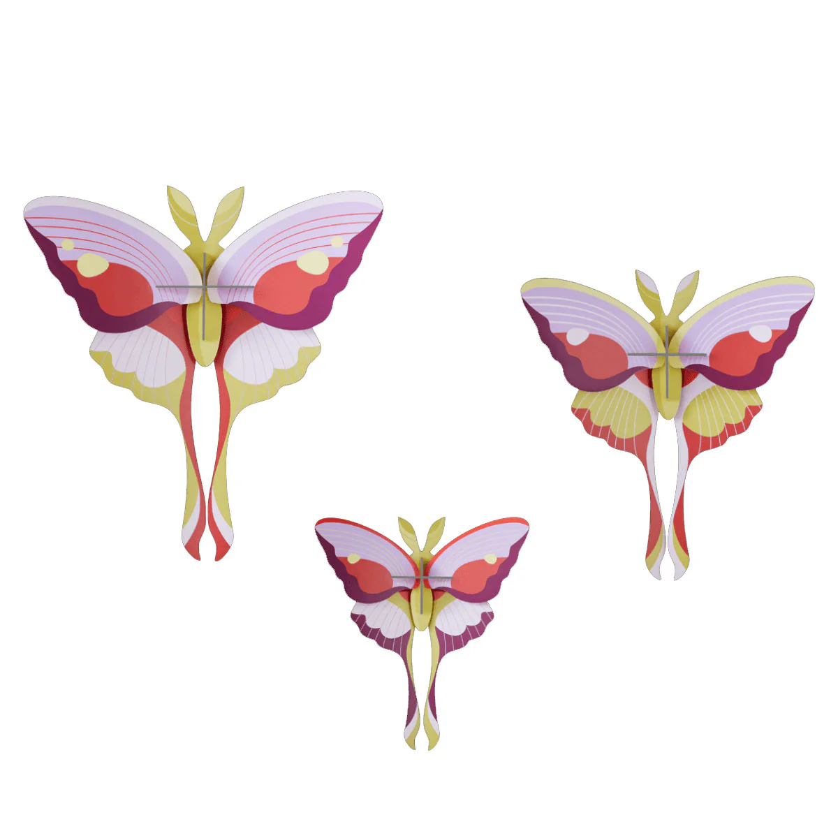 Set De 3 Décorations Murale Lilac Comet Butterflies