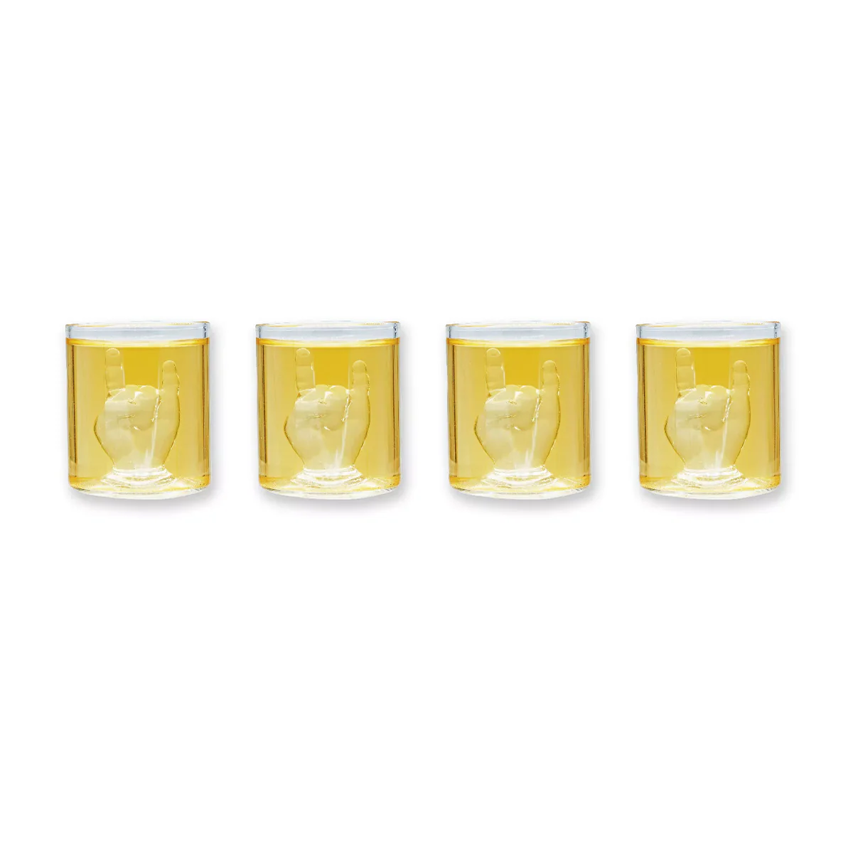 Set de 4 verres à shot - Rock Hand