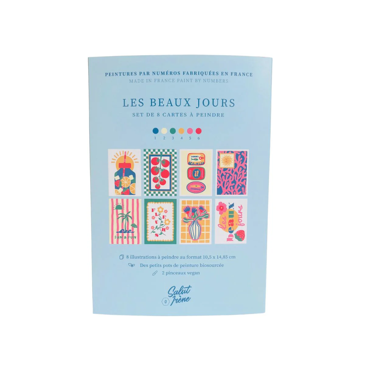 Set de 8 Cartes à peindre par numéro - Les beaux jours