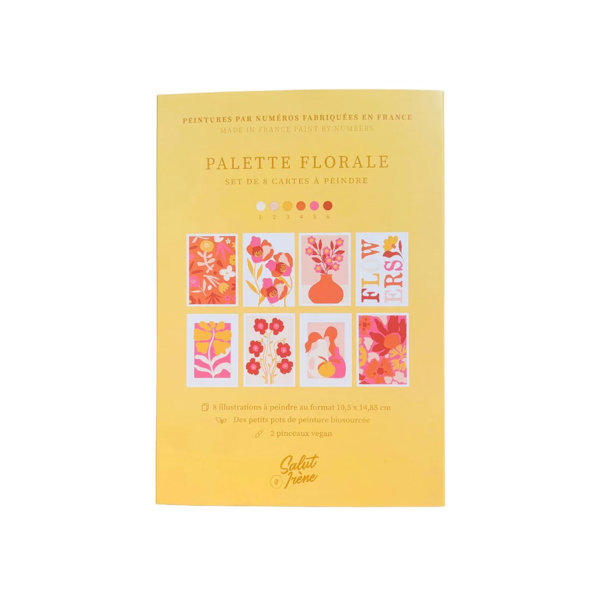 Set de 8 Cartes à peindre par numéro - Palette florale