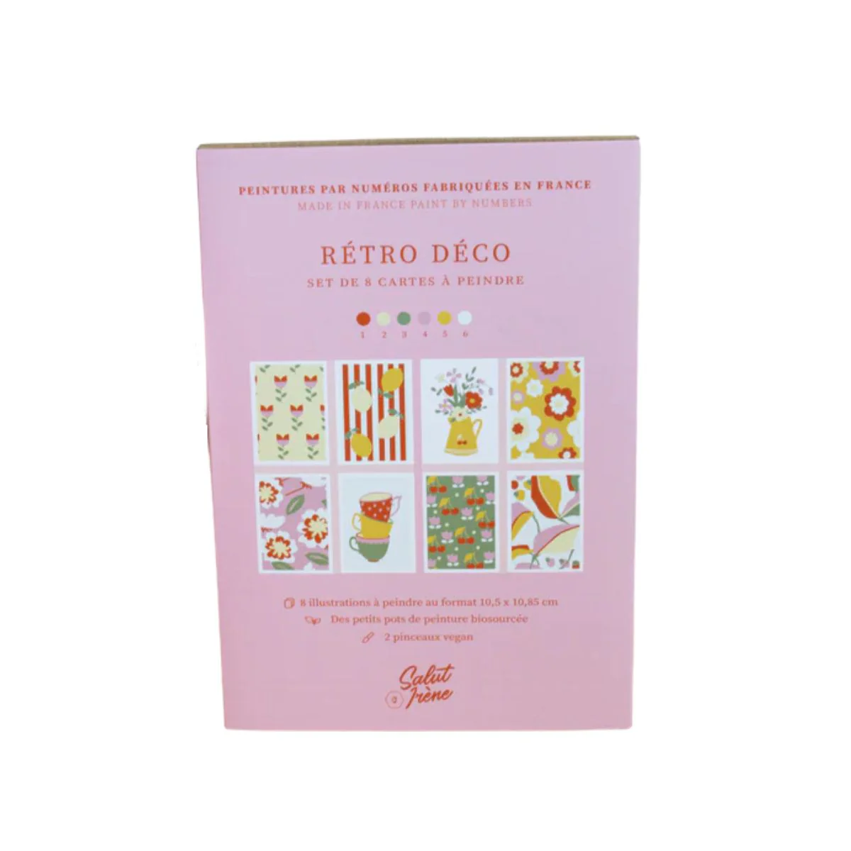 Set de 8 Cartes à peindre par numéro - Rétro déco