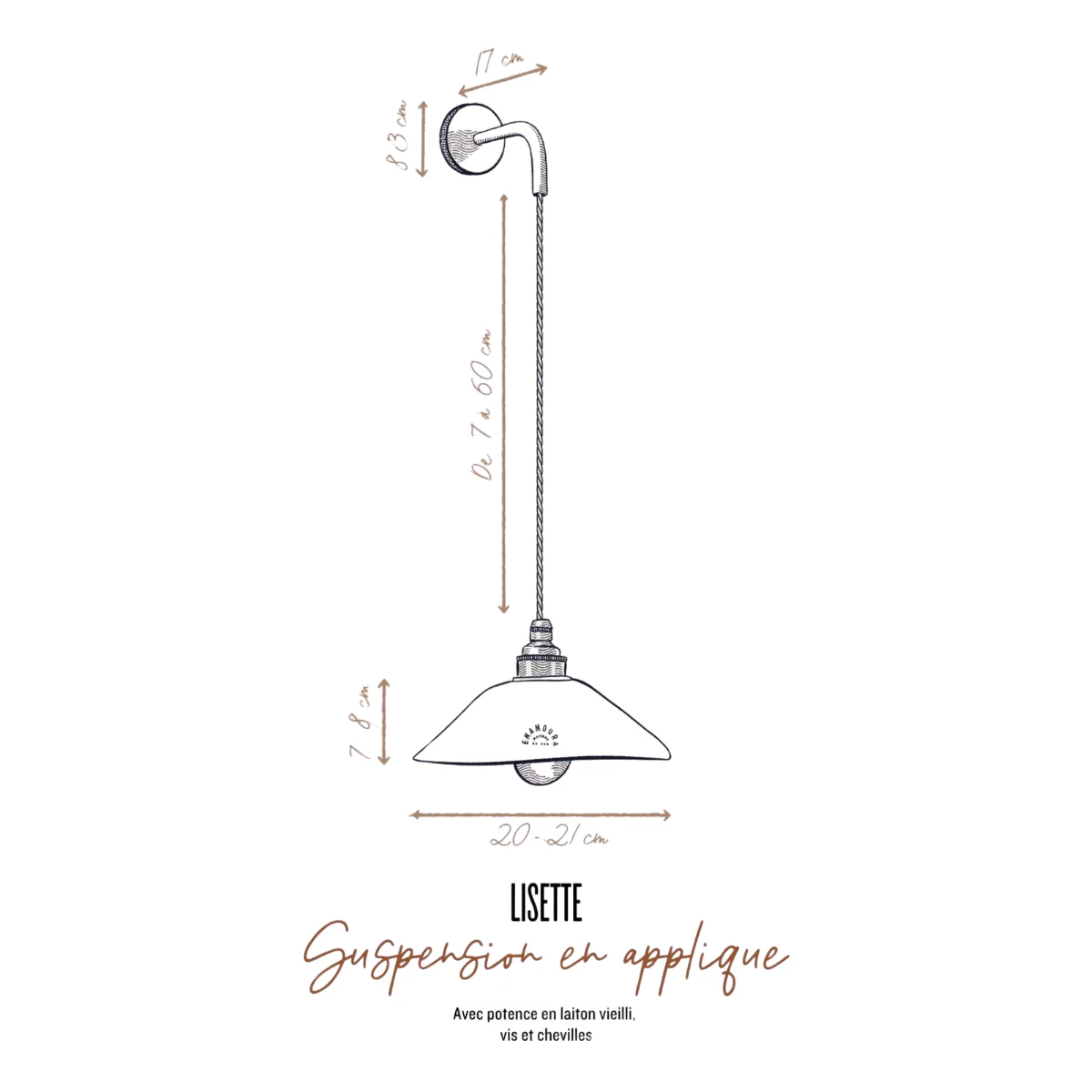 Suspension en applique Lisette en Grès Minuit - Image 4