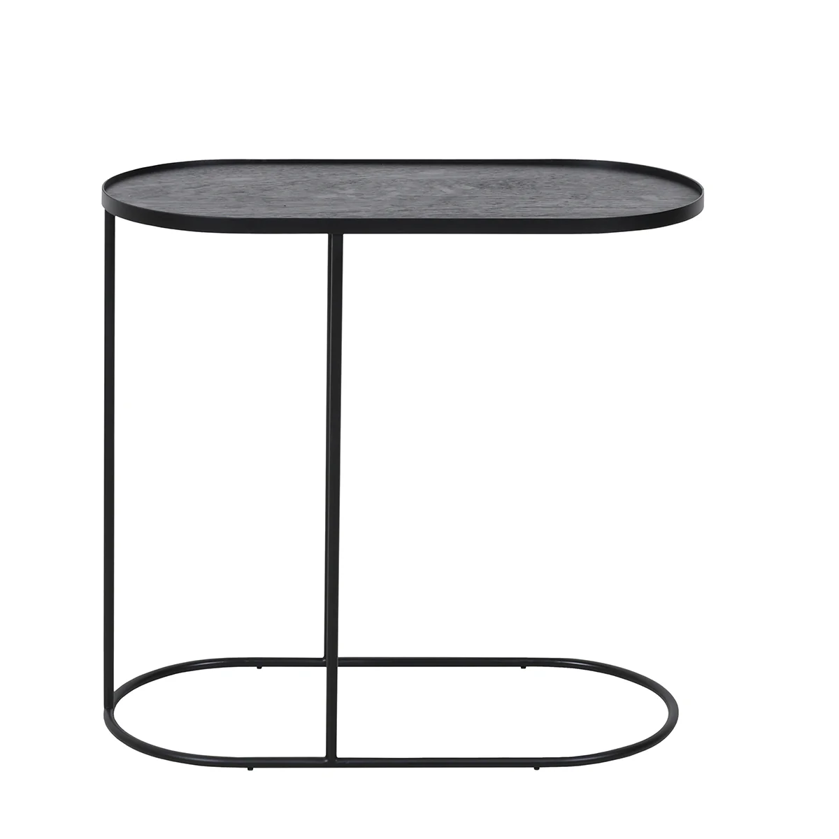 Table à plateau Oblong en métal et bois - L 69 cm