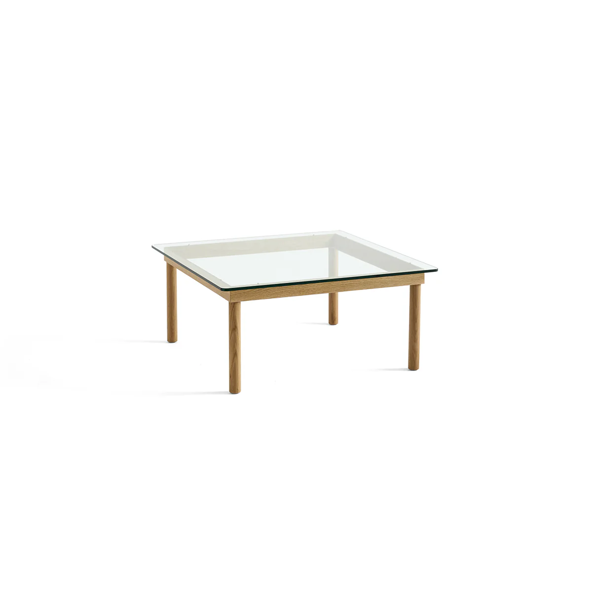 Table basse Kofi Chêne Massif & Verre Clair - l 80 x L 80 x h 36 cm