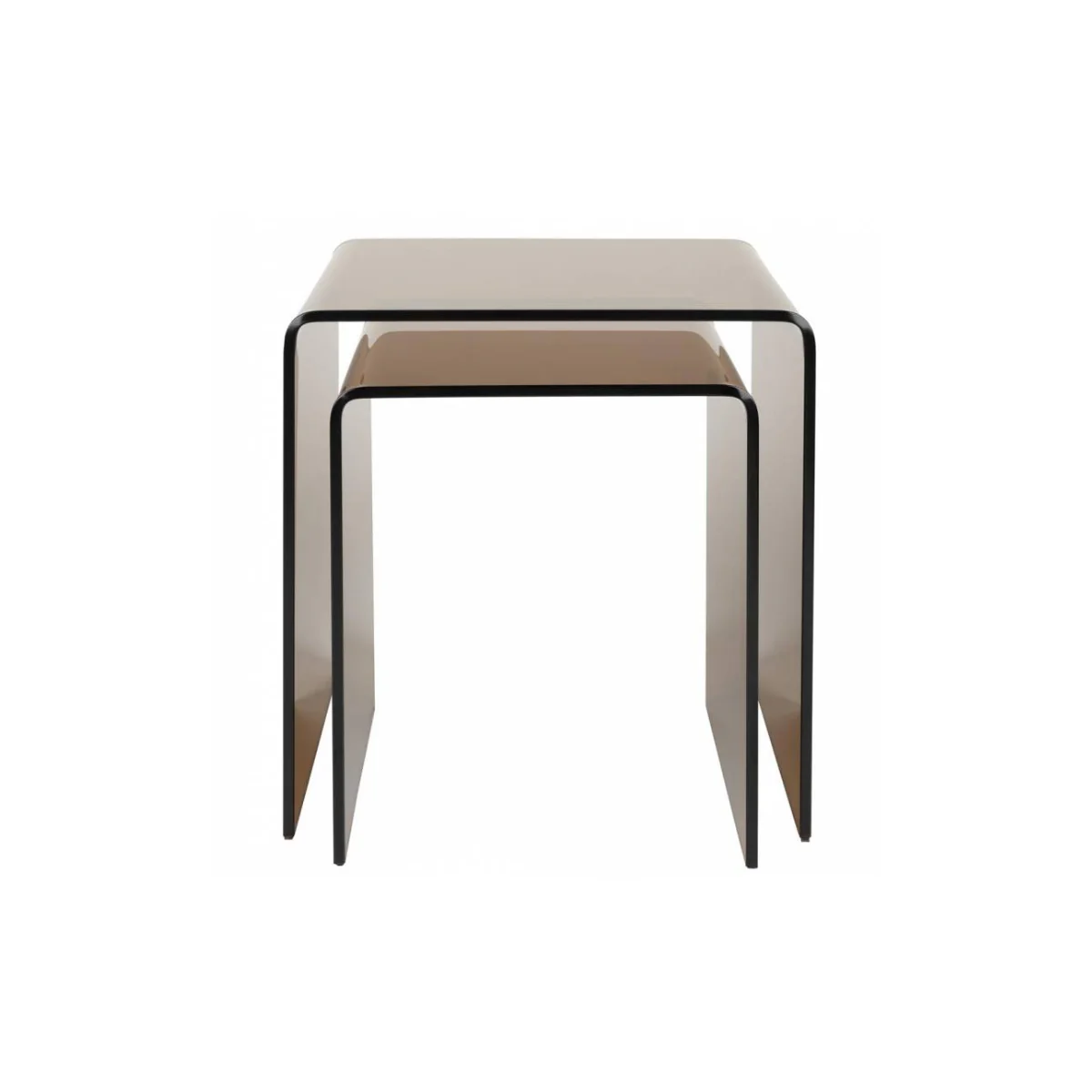 Table d'appoint Vetro Set de 2 - Brown