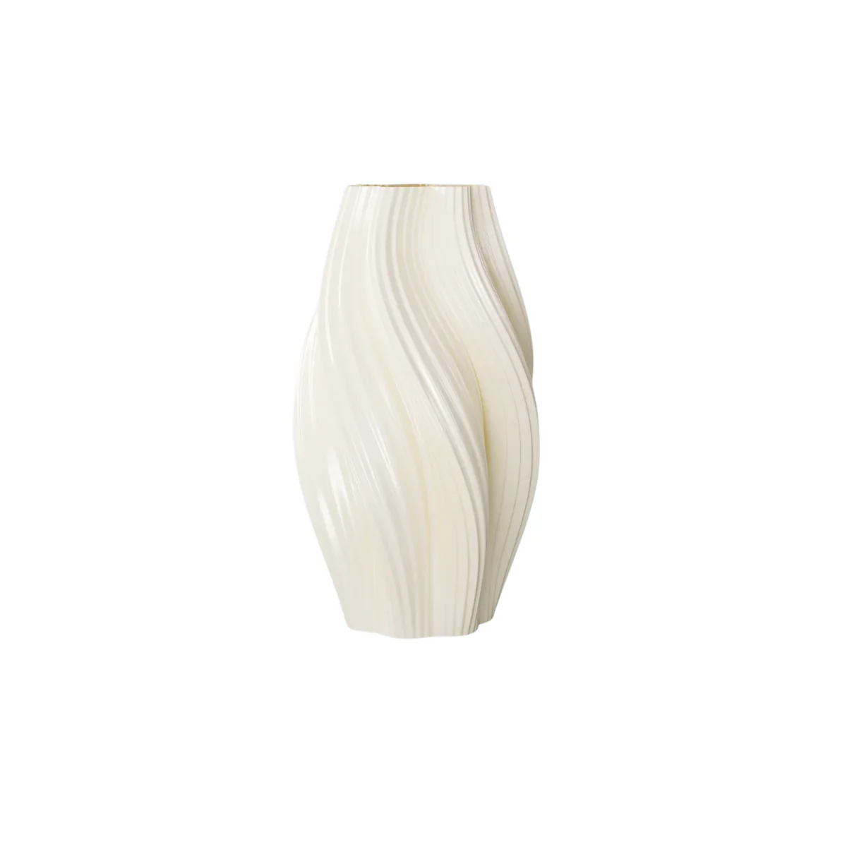 Vase 3D Printed Hot Ice Cream Perle Blanc - 25 cm